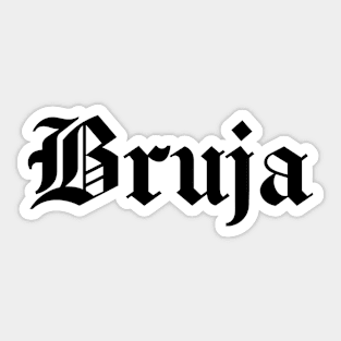 Bruja Black Gothic Text Sticker